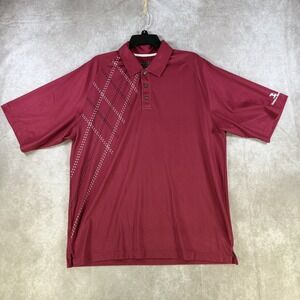 Pebble Beach Shirt Men Large Burgundy Performance Golf Polo Diamond Embroidered‎